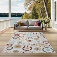 Karpet24 Mira - Trendy Vloerkleed met Fleurige Bloemen, Multi Kleuren, Perfect voor Binnen en Buiten-80 x 150 cm
