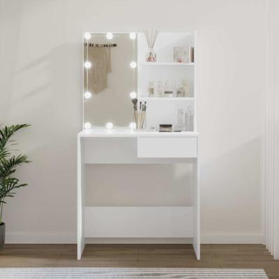 Kaptafel met LED-verlichting 74,5x40x141 cm wit