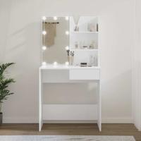 Kaptafel met LED-verlichting 74,5x40x141 cm wit
