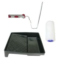 Verfroller anti spat lakroller profi schilderset met softgrip beugel en verfbak 18 cm