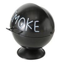 Zwarte terras asbak Smoke 15 cm - Asbakken - thumbnail