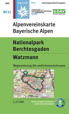 Wandelkaart BY21 Berchtesgaden NP Watzmann | Alpenverein