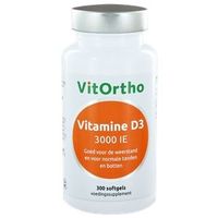 VitOrtho Vitamine D3 3000IE (300 softgels) - thumbnail