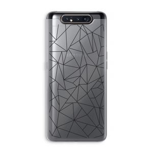 Geometrische lijnen zwart: Samsung Galaxy A80 Transparant Hoesje