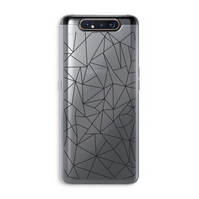 Geometrische lijnen zwart: Samsung Galaxy A80 Transparant Hoesje