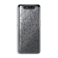 Geometrische lijnen zwart: Samsung Galaxy A80 Transparant Hoesje