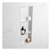 Wandnis Solid Surface Easy | In- en opbouw | 30x90x8 cm | 3 vakken | Greey/Talc