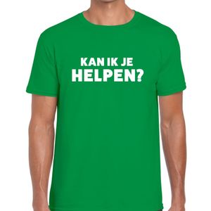 Kan ik je helpen beurs/evenementen t-shirt groen heren