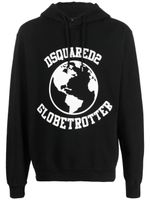 DSQUARED2 hoodie Globetrotter à logo imprimé - Noir - thumbnail