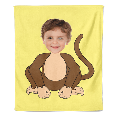 Cartoon Fleecedeken Monkey - Pillow Buddies