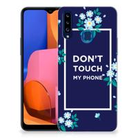 Samsung Galaxy A20s Silicone-hoesje Flowers Blue DTMP
