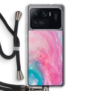 Roze explosie: Xiaomi Mi 11 Ultra Transparant Hoesje met koord
