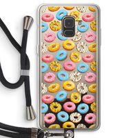 Pink donuts: Samsung Galaxy A8 (2018) Transparant Hoesje met koord