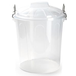 Plasticforte Afvalemmer met deksel - transparant - 21L - kunststof - 42,5 cm