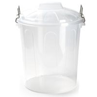 Plasticforte Afvalemmer met deksel - transparant - 21L - kunststof - 42,5 cm