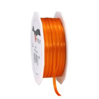 1x Luxe oranje satijnen lint rollen 0,3 cm x 50 meter cadeaulint verpakkingsmateriaal - Cadeaulinten - thumbnail