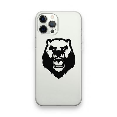 Angry Bear (black): iPhone 12 Pro Transparant Hoesje
