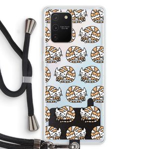 Slapende poes: Samsung Galaxy S10 Lite Transparant Hoesje met koord