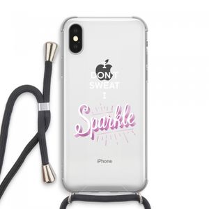 Sparkle quote: iPhone XS Max Transparant Hoesje met koord