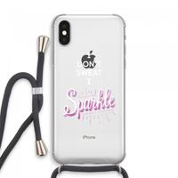 Sparkle quote: iPhone XS Max Transparant Hoesje met koord