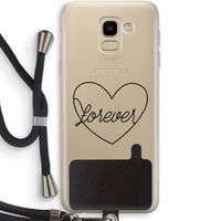 Forever heart black: Samsung Galaxy J6 (2018) Transparant Hoesje met koord