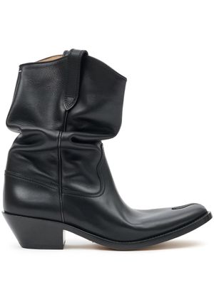 Maison Margiela bottes d'inspiration western Tabi 55 mm en cuir - Noir