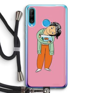 Visknuffel: Huawei P30 Lite Transparant Hoesje met koord