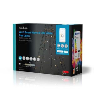 Nedis SmartLife Dekorative LED| Wi-Fi| Warm bis kühlen weiß| 200 LED's| 10 x 2 m| Lichtdecoratie ketting Zwart 200 lampen 4,3 W G