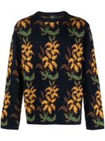 ETRO pull à fleurs en maille intarsia - Bleu - thumbnail