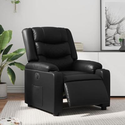 Fauteuil elektrisch verstelbaar kunstleer zwart