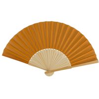 Spaanse handwaaier - pastelkleuren - cognac bruin - bamboe/papier - 21 cm   -
