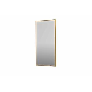 Spiegel INK SP19 50x4x100 cm incl. direct LED-Verlichting Rondom en Spiegelverwarming Geborsteld Mat Goud