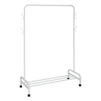 Mobiel kledingrek - metaal - wit - met wieltjes - 118 x 45 x 160 cm - hang en leg optie