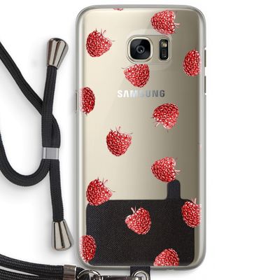 Framboosjes: Samsung Galaxy S7 Edge Transparant Hoesje met koord