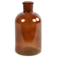Countryfield Vaas - bruin - glas - apotheker fles vorm - D14 x H27 cm - thumbnail
