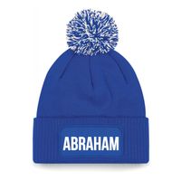 Abraham muts met pompon unisex one size - Blauw - thumbnail