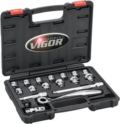 VIGOR dopsleutel set socket wrench sets 3/8" 18tlg.