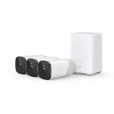 EufyCam 2 Pro 3 camera&apos;s + basisstation IP-camera Wit