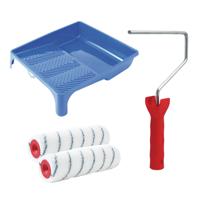 Sorex Verfrollers schilderen set - met beugel en verfbak - 2x anti spat rollers - breedte 25 cm