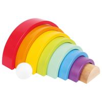 Small Foot - houten bouwblokken regenboog, 9dlg.