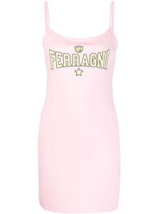 Chiara Ferragni robe courte à logo imprimé - Rose