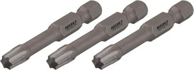 HAZET Krachttorsiebits 2223SLG-T10/3 · 1/4 inch (6,3 mm) zeskant massief · Binnen-TORX®-profiel · 3-delig · SW T10