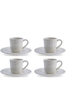 Bordallo Pinheiro tasses et soucoupes Fantasia (lot de quatre) - Tons neutres