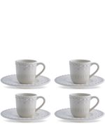 Bordallo Pinheiro tasses et soucoupes Fantasia (lot de quatre) - Tons neutres