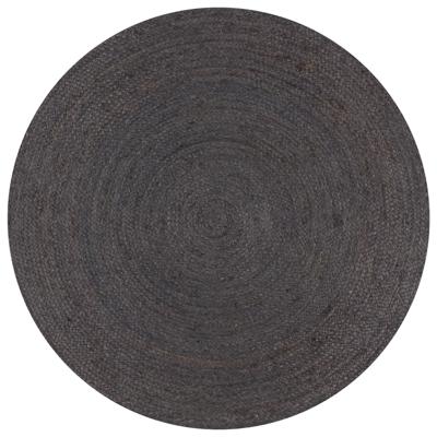 VidaXL Vloerkleed handgemaakt rond 90 cm jute donkergrijs