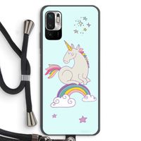 Regenboog eenhoorn: Xiaomi Redmi Note 10 5G Transparant Hoesje met koord