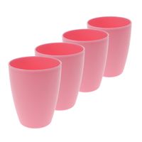 8x drinkbekers kunststof 340 ml roze