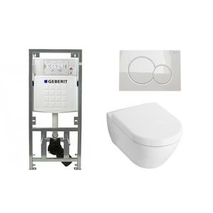 Villeroy & Boch Subway 2.0 Compact met softclose zitting toiletset met geberit inbouwreservoir en sigma 01 drukplaat wit 0701131/1024232/1025456/0700518/
