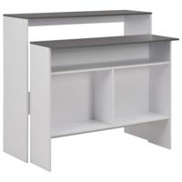 Bartafel met 2 tafelbladen 130x40x120 cm wit en grijs