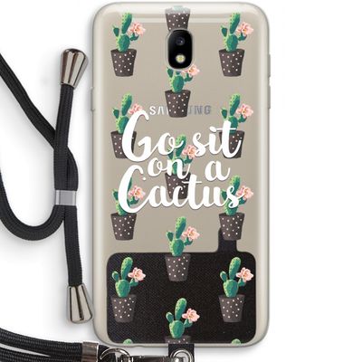 Cactus quote: Samsung Galaxy J7 (2017) Transparant Hoesje met koord